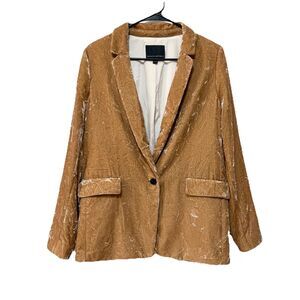 Banana Republic Velvet Blazer Women’s SZ 8 Tan Brown Single Button Lined